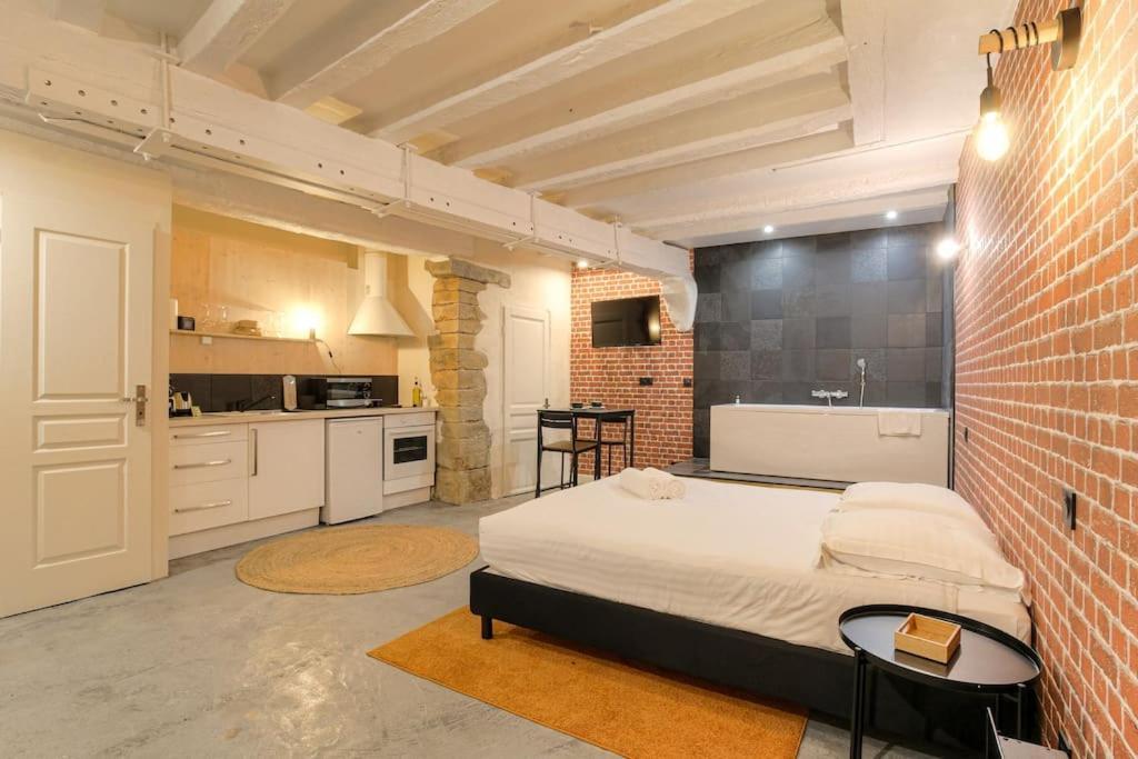Industrial-Style Studio With Bathtub, Vieux-Лион Экстерьер фото
